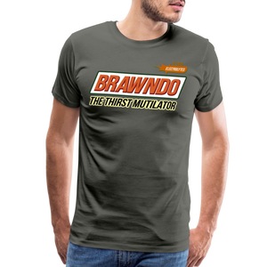 Brawndo - The Thirst Mutilator - It's Got Electrolytes Funny Men's Premium T-Shirt - asphalt gray