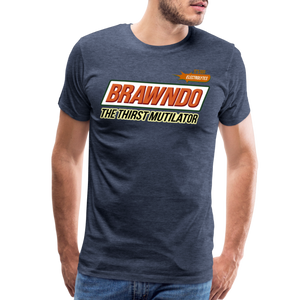 Brawndo - The Thirst Mutilator - It's Got Electrolytes Funny Men's Premium T-Shirt - heather blue