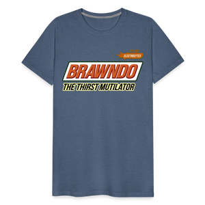 Brawndo - The Thirst Mutilator - It's Got Electrolytes Funny Men's Premium T-Shirt - heather blue