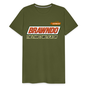 Brawndo - The Thirst Mutilator - It's Got Electrolytes Funny Men's Premium T-Shirt - olive green