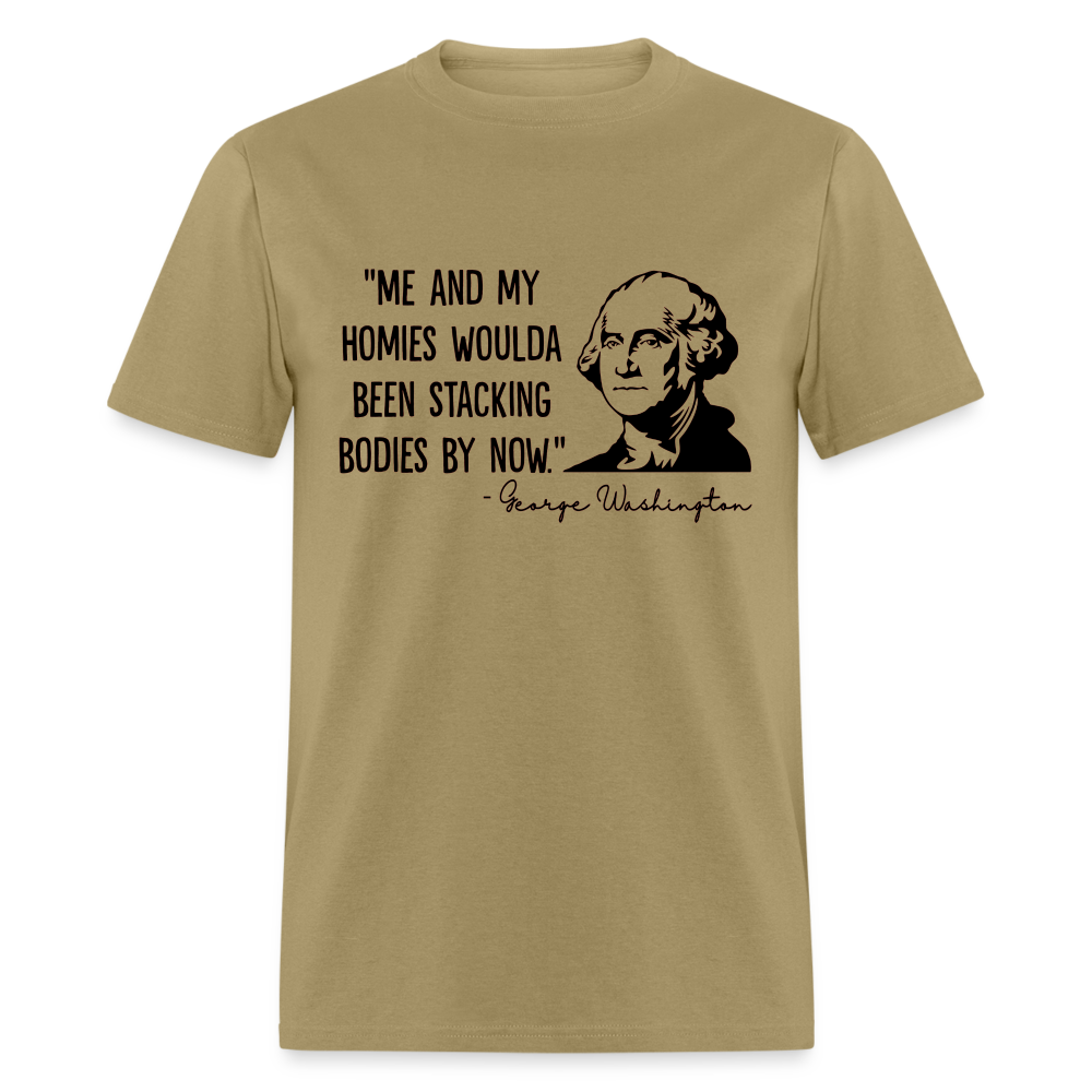 George Washington & His Homies Funny Classic T-Shirt - khaki