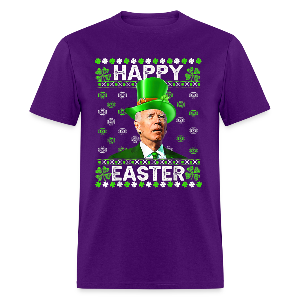 Joe Biden Funny Easter Confused St Patrick's Classic T-Shirt - purple