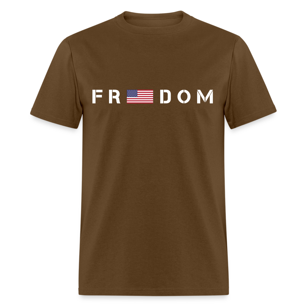 Freedom USA Flag Classic T-Shirt - brown