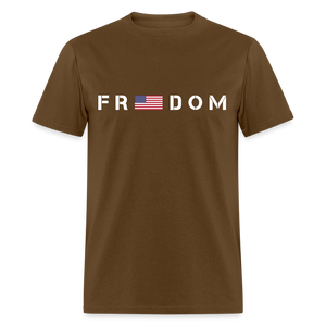Freedom USA Flag Classic T-Shirt - brown