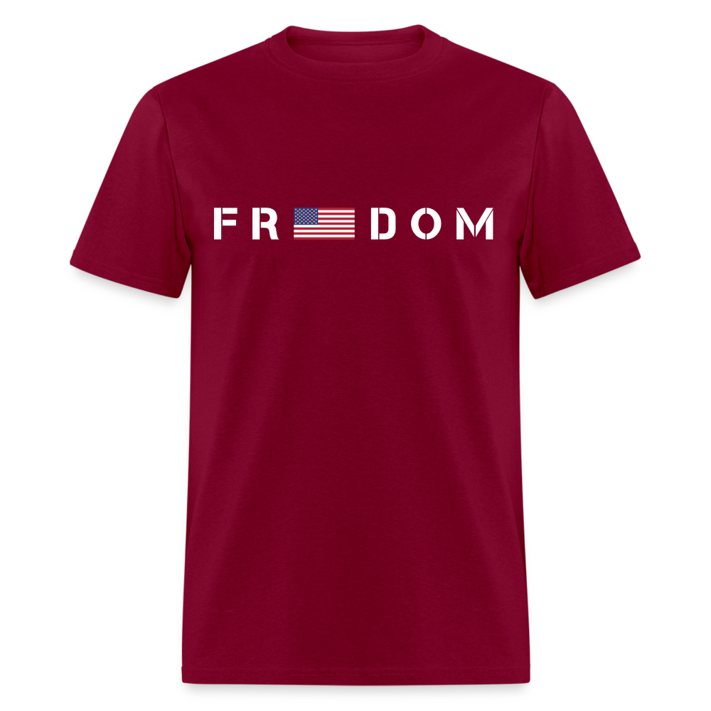 Freedom USA Flag Classic T-Shirt - burgundy