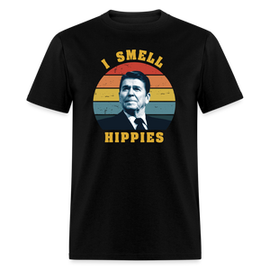 I Smell Hippies - Ronald Reagan Funny Classic T-Shirt - black