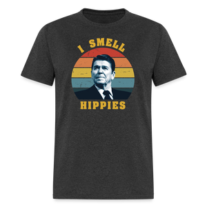 I Smell Hippies - Ronald Reagan Funny Classic T-Shirt - heather black