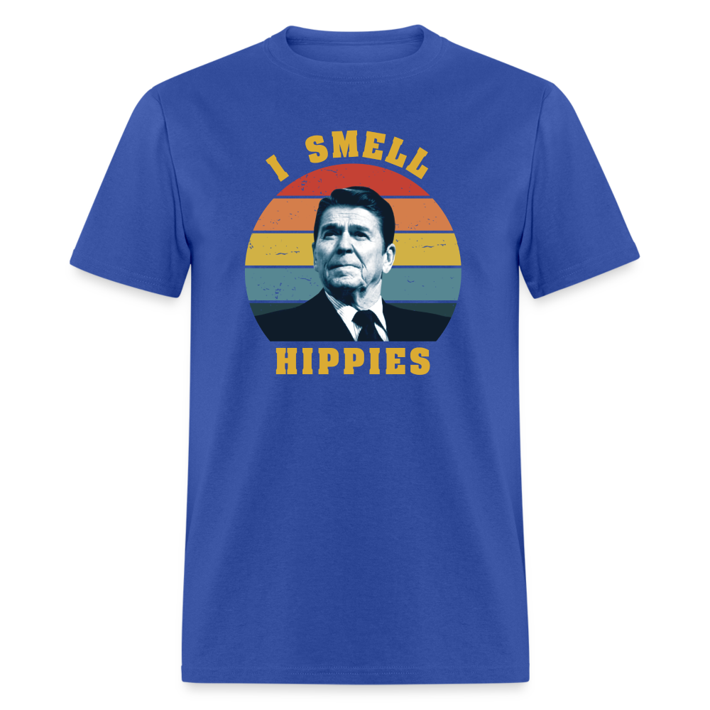 I Smell Hippies - Ronald Reagan Funny Classic T-Shirt - royal blue