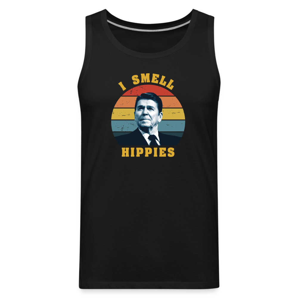 I Smell Hippies - Funny Men’s Premium Tank - black