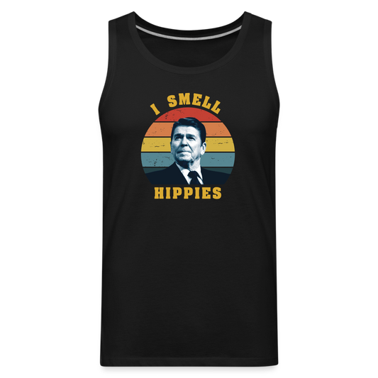 I Smell Hippies - Funny Men’s Premium Tank - black