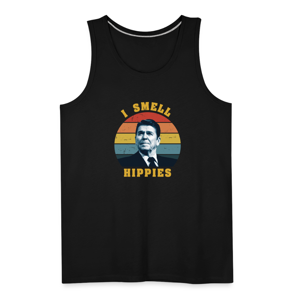 I Smell Hippies - Funny Men’s Premium Tank - black