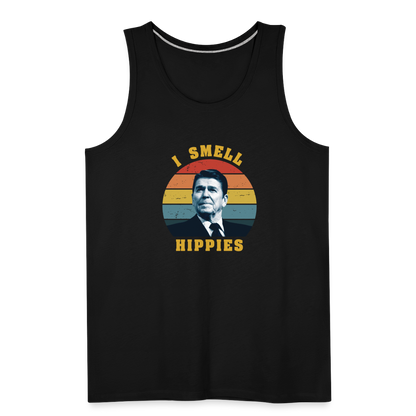 I Smell Hippies - Funny Men’s Premium Tank - black