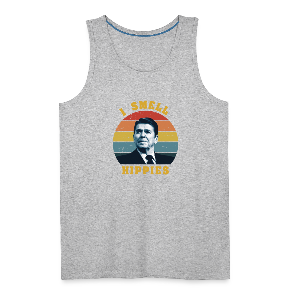 I Smell Hippies - Funny Men’s Premium Tank - heather gray