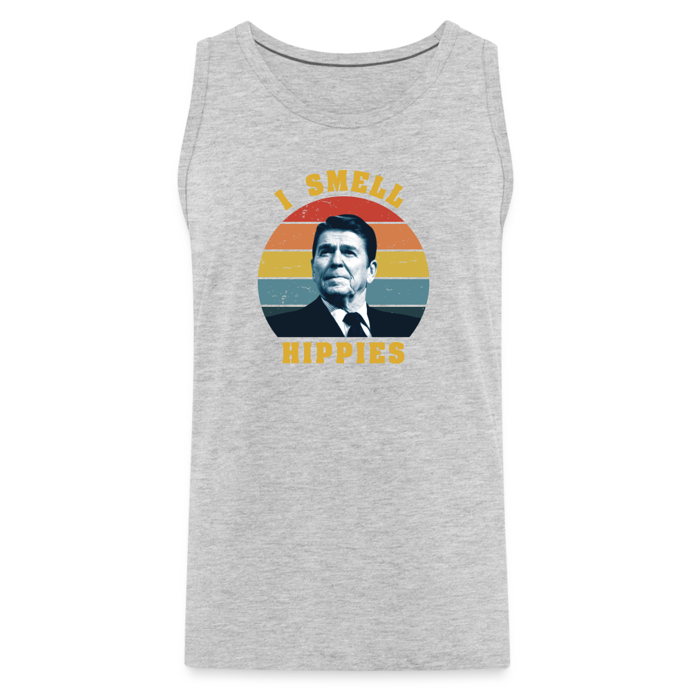 I Smell Hippies - Funny Men’s Premium Tank - heather gray