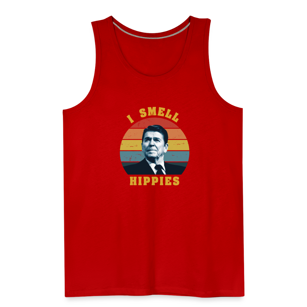 I Smell Hippies - Funny Men’s Premium Tank - red