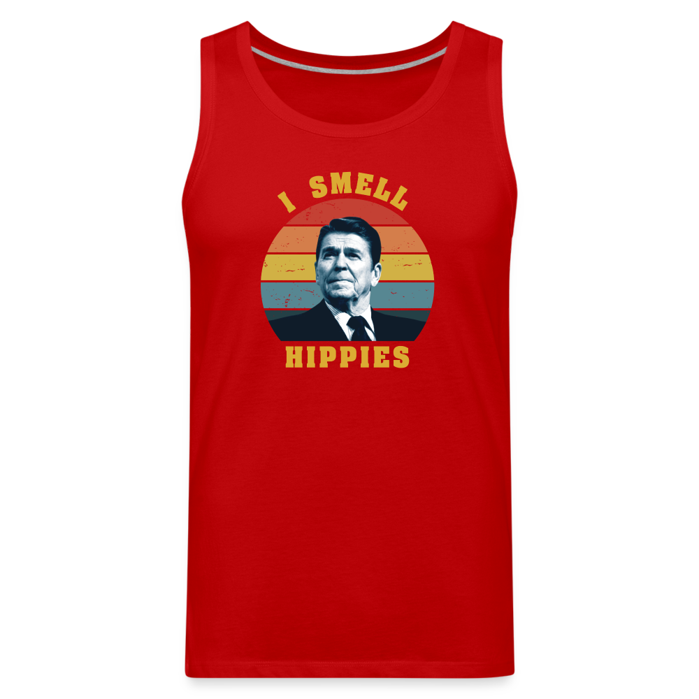 I Smell Hippies - Funny Men’s Premium Tank - red