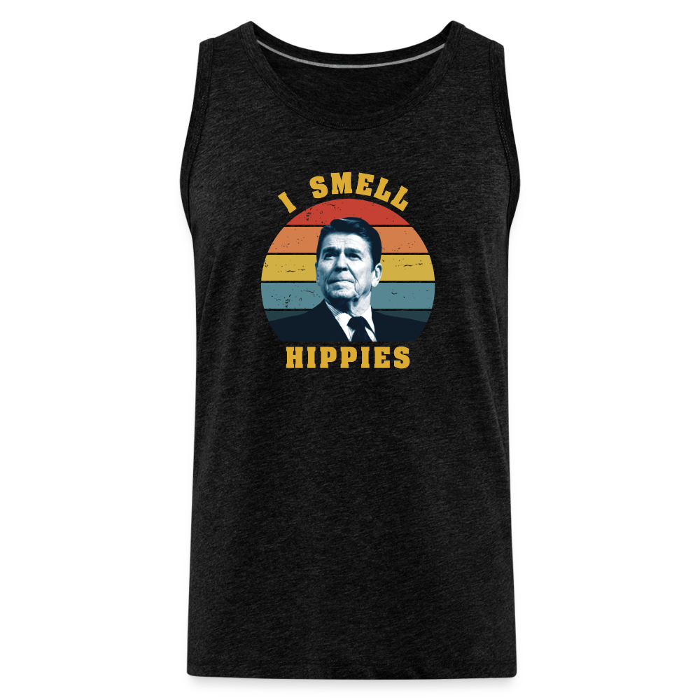 I Smell Hippies - Funny Men’s Premium Tank - charcoal grey