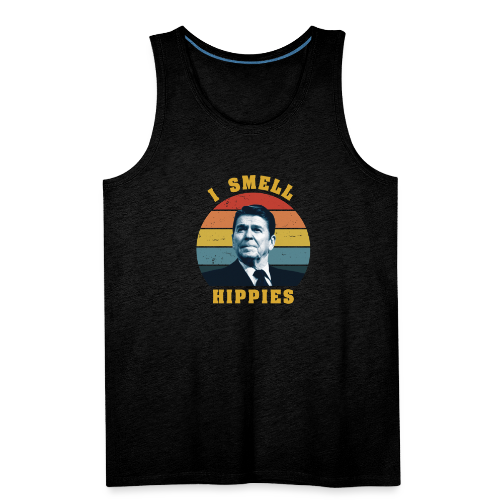 I Smell Hippies - Funny Men’s Premium Tank - charcoal grey