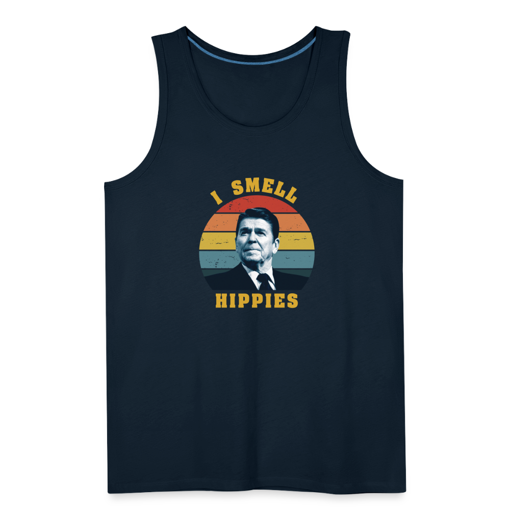 I Smell Hippies - Funny Men’s Premium Tank - deep navy