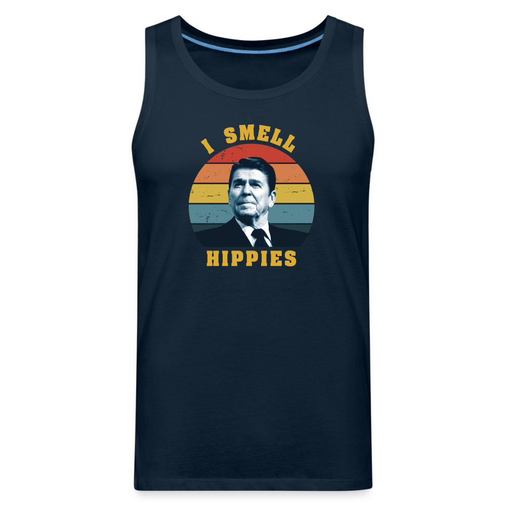 I Smell Hippies - Funny Men’s Premium Tank - deep navy