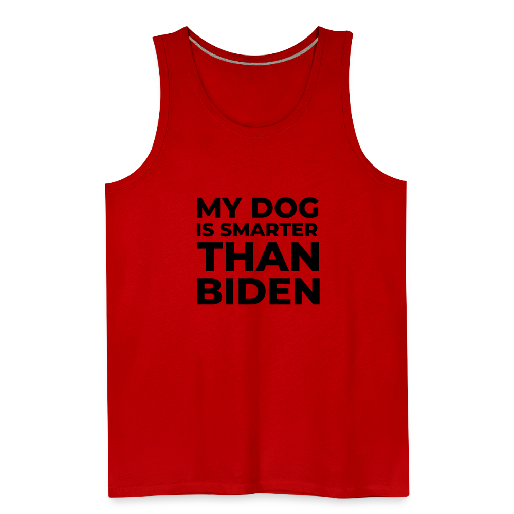 My Dog Is Smarter Than Biden Men’s Premium Tank - red