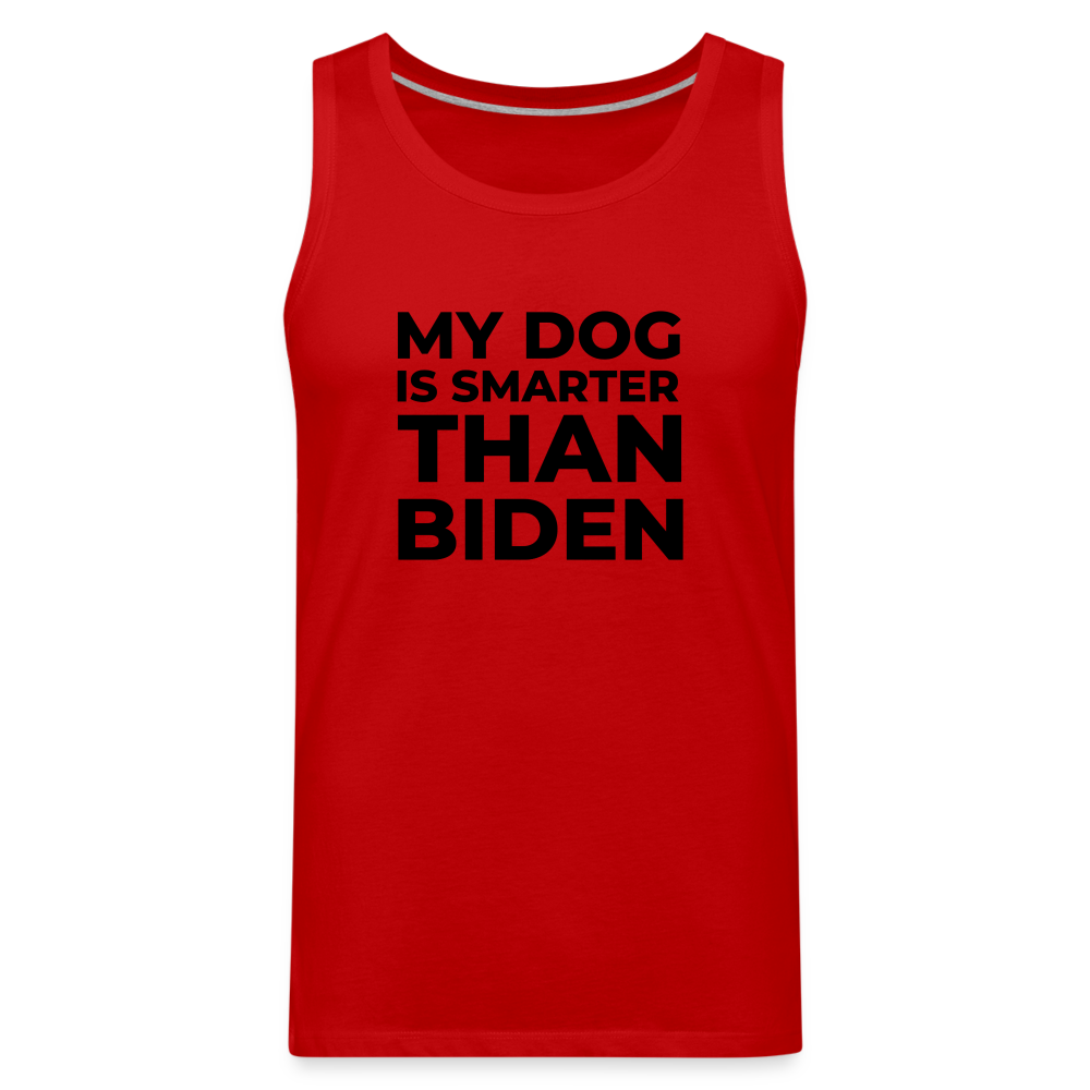 My Dog Is Smarter Than Biden Men’s Premium Tank - red