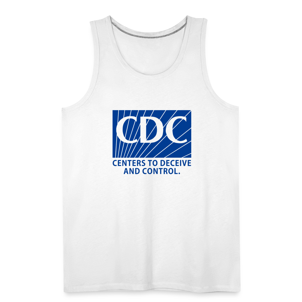 CDC - Centers To Deceive And Control Men’s Premium Tank - white