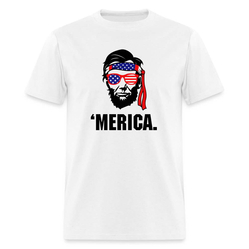 Abraham Lincoln - 'Merica 4th of July Classic T-Shirt - white