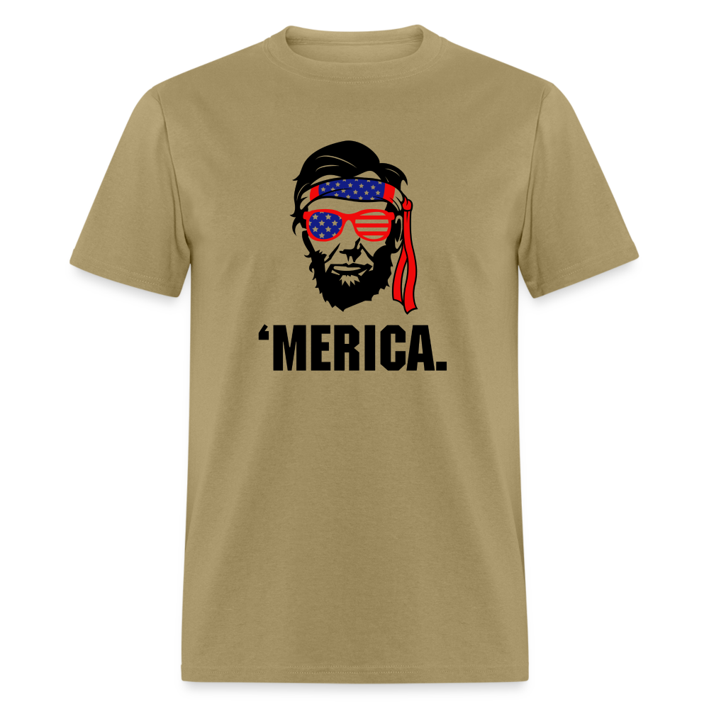 Abraham Lincoln - 'Merica 4th of July Classic T-Shirt - khaki