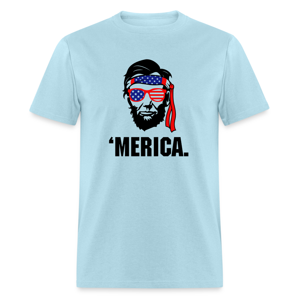 Abraham Lincoln - 'Merica 4th of July Classic T-Shirt - powder blue