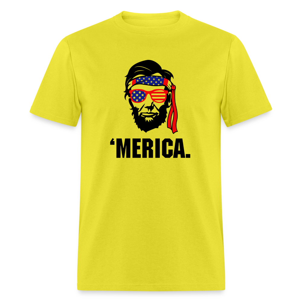 Abraham Lincoln - 'Merica 4th of July Classic T-Shirt - yellow