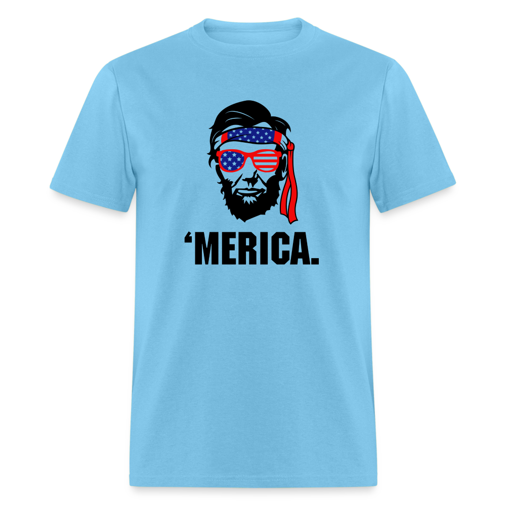 Abraham Lincoln - 'Merica 4th of July Classic T-Shirt - aquatic blue