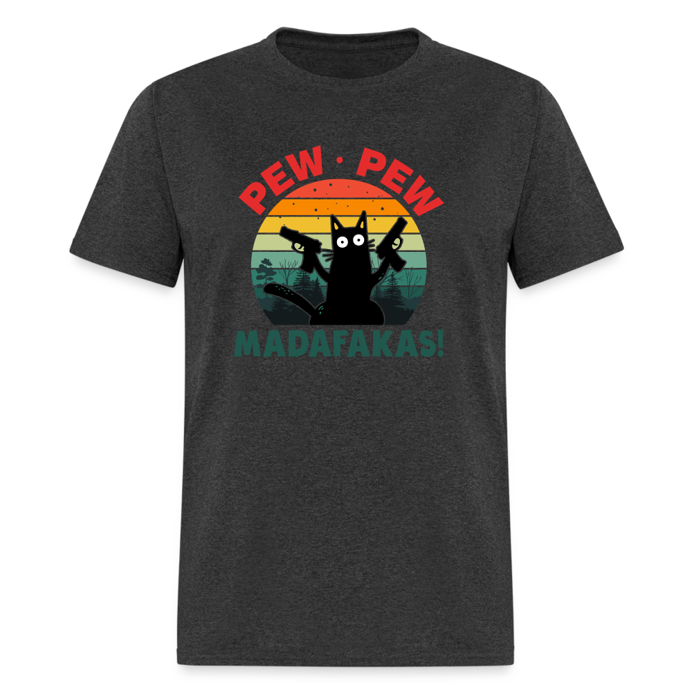 Cat - Pew Pew Madafakas Classic T-Shirt - heather black