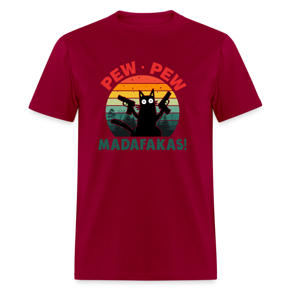 Cat - Pew Pew Madafakas Classic T-Shirt - dark red