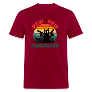 Cat - Pew Pew Madafakas Classic T-Shirt - dark red