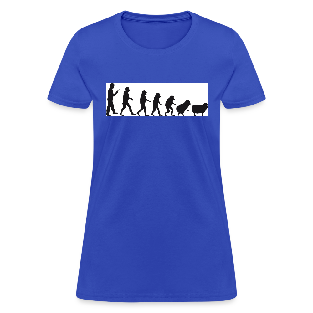 Evolution to sheep Women's T-Shirt - royal blue