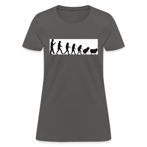 Evolution to sheep Women's T-Shirt - charcoal