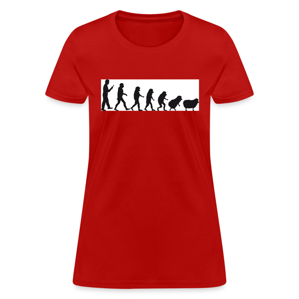 Evolution to sheep Women's T-Shirt - red