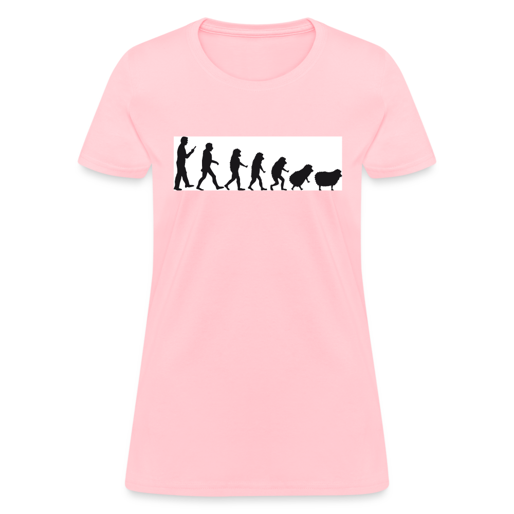 Evolution to sheep Women's T-Shirt - pink