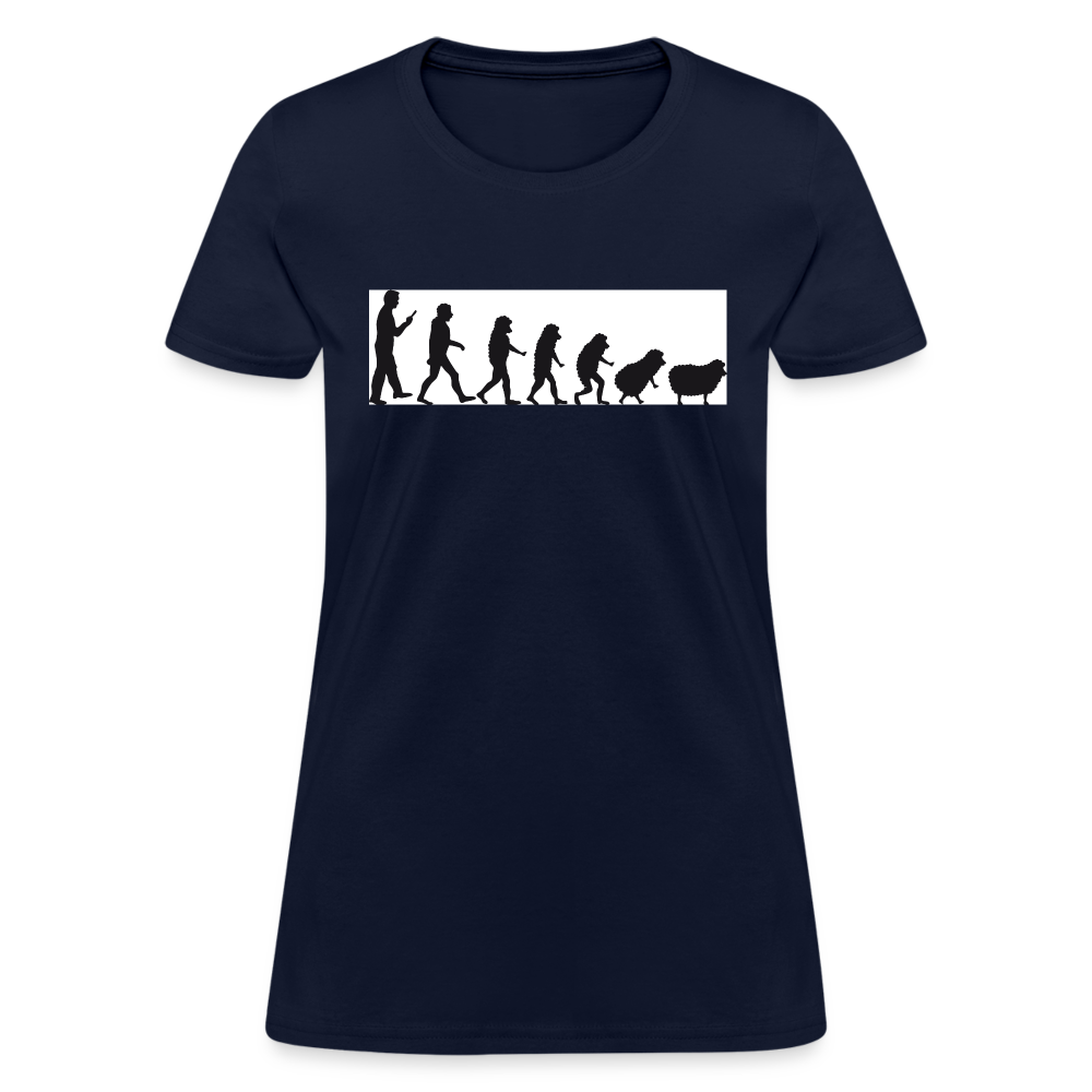 Evolution to sheep Women's T-Shirt - navy