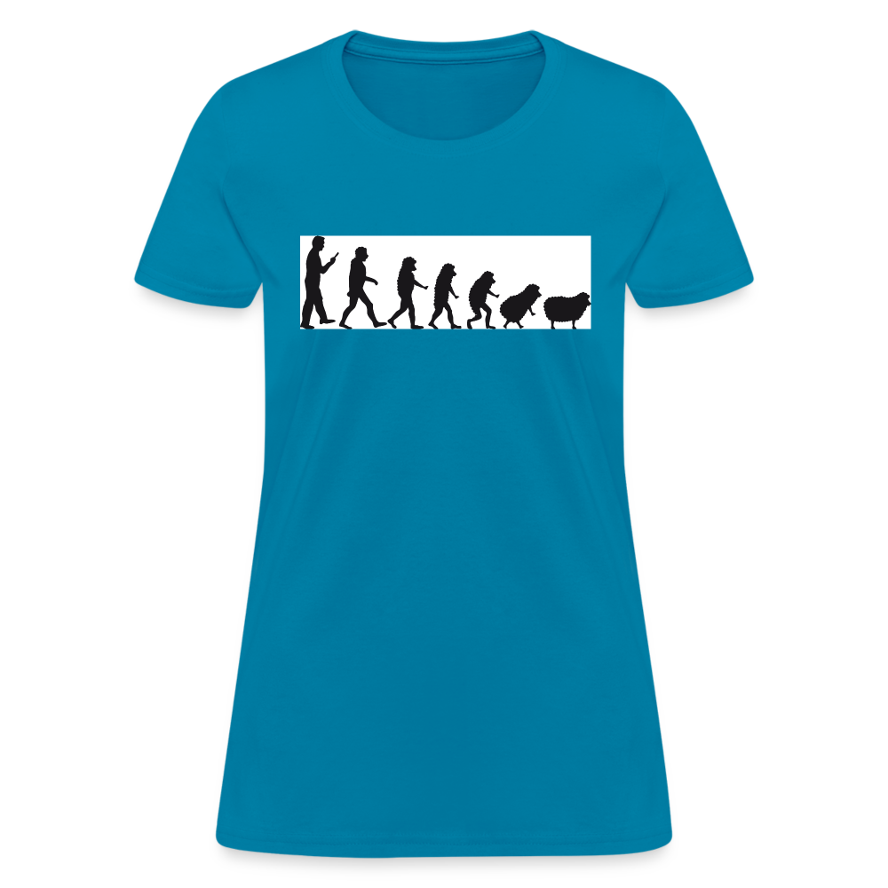 Evolution to sheep Women's T-Shirt - turquoise