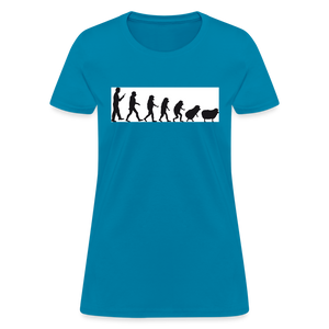 Evolution to sheep Women's T-Shirt - turquoise