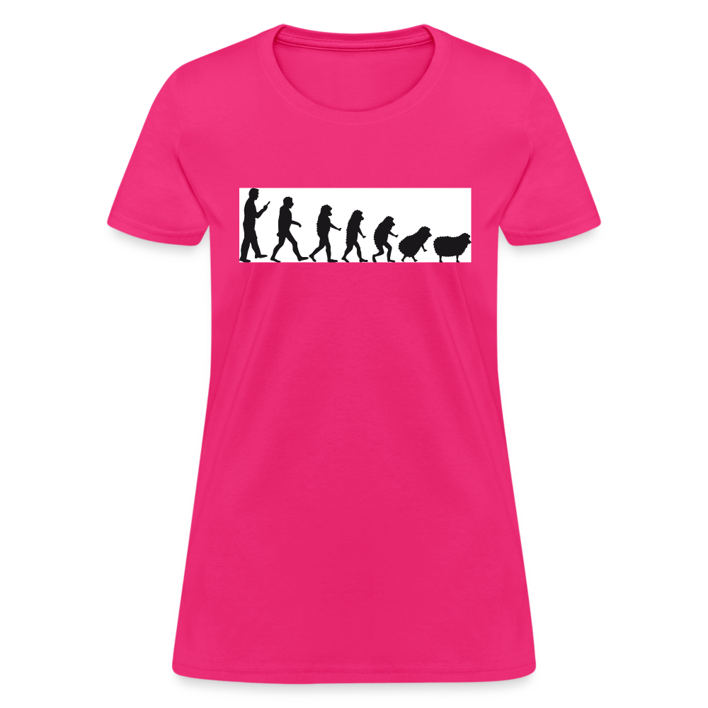 Evolution to sheep Women's T-Shirt - fuchsia