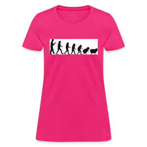 Evolution to sheep Women's T-Shirt - fuchsia