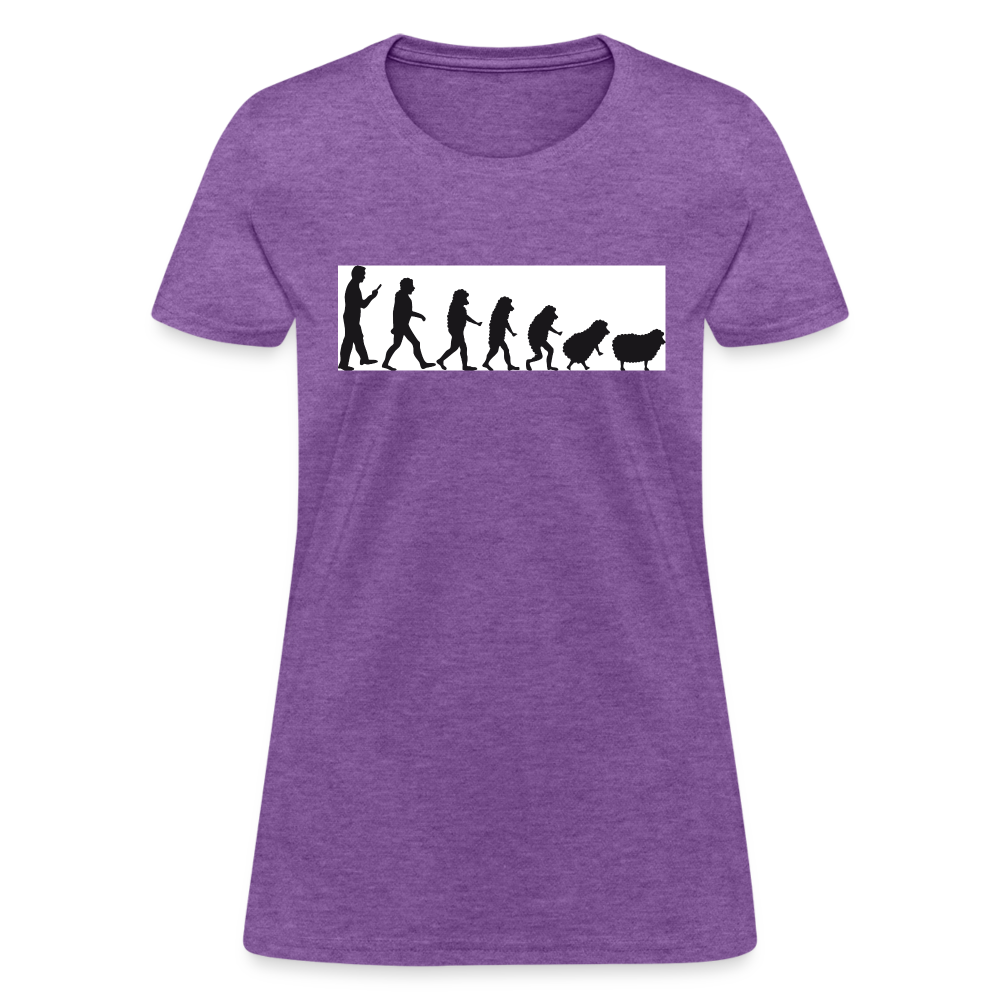 Evolution to sheep Women's T-Shirt - purple heather