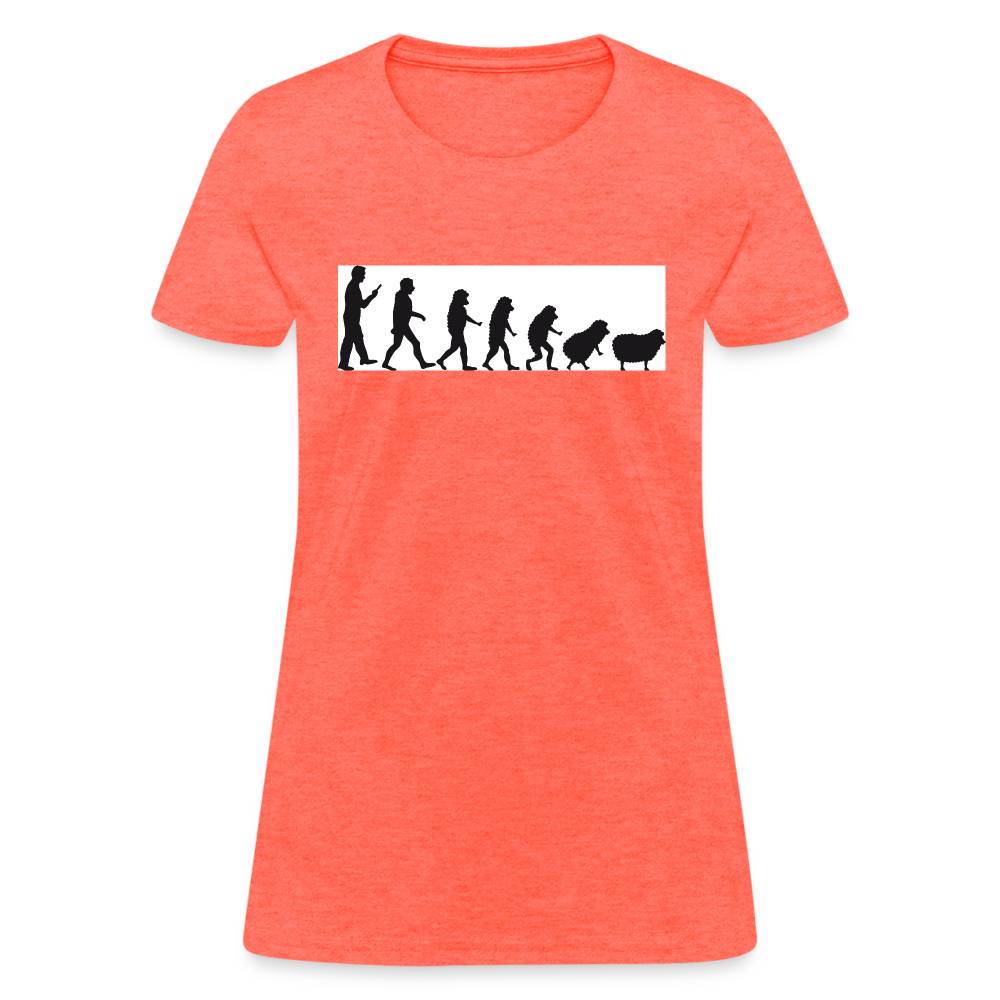 Evolution to sheep Women's T-Shirt - heather coral