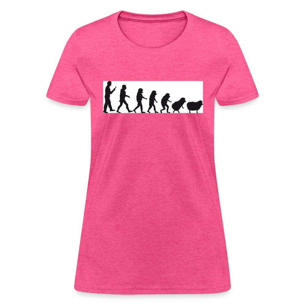 Evolution to sheep Women's T-Shirt - heather pink