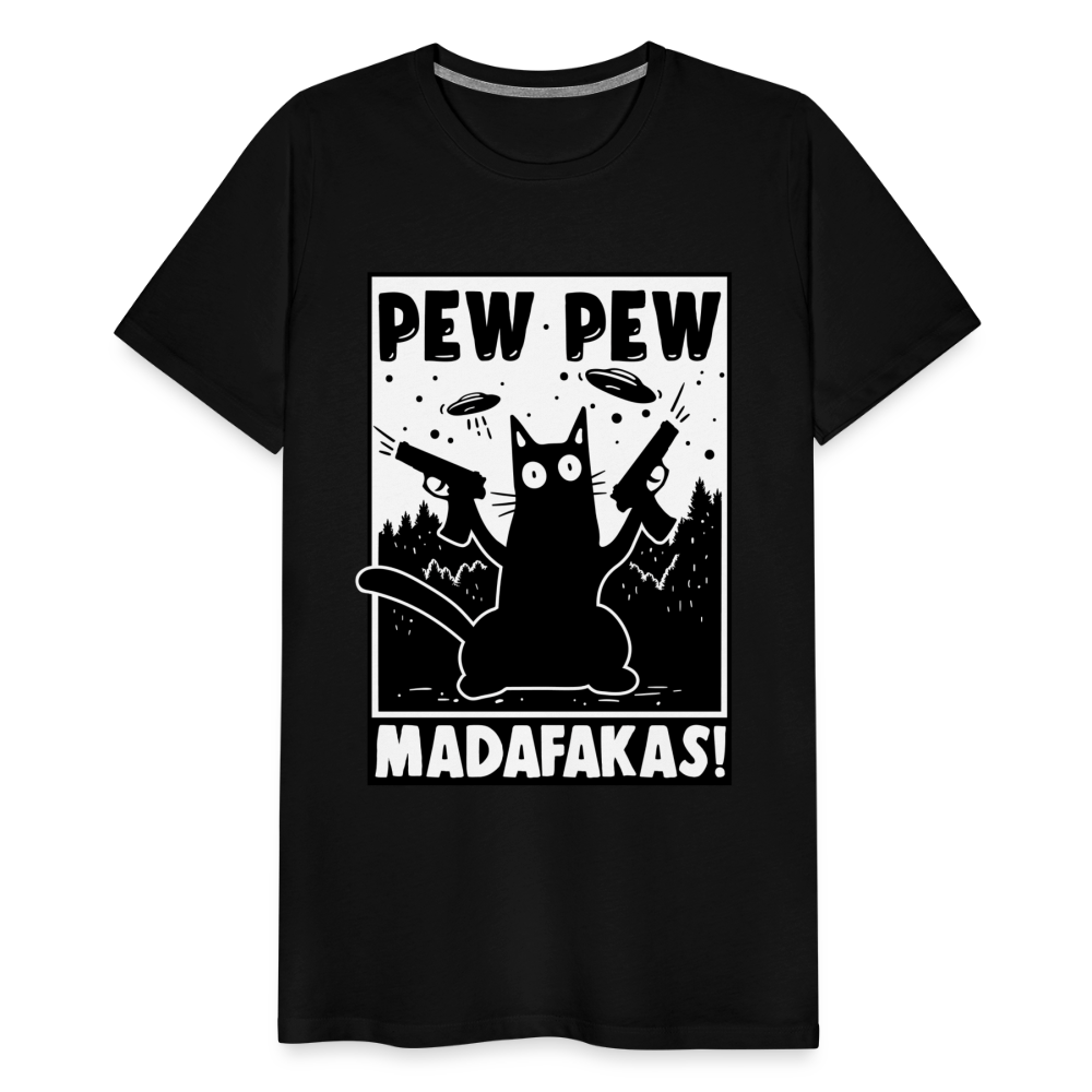 Cat Pew Pew Madafakas Men's Premium T-Shirt - black