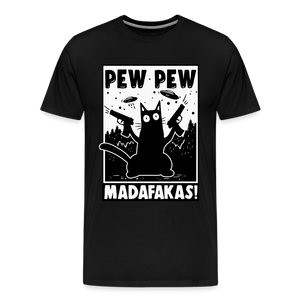 Cat Pew Pew Madafakas Men's Premium T-Shirt - black