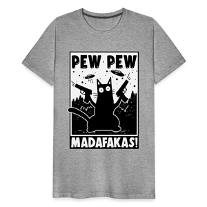 Cat Pew Pew Madafakas Men's Premium T-Shirt - heather gray